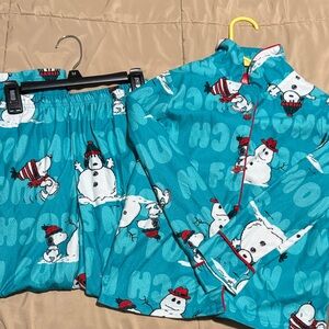 Snowman Print Pajama Set